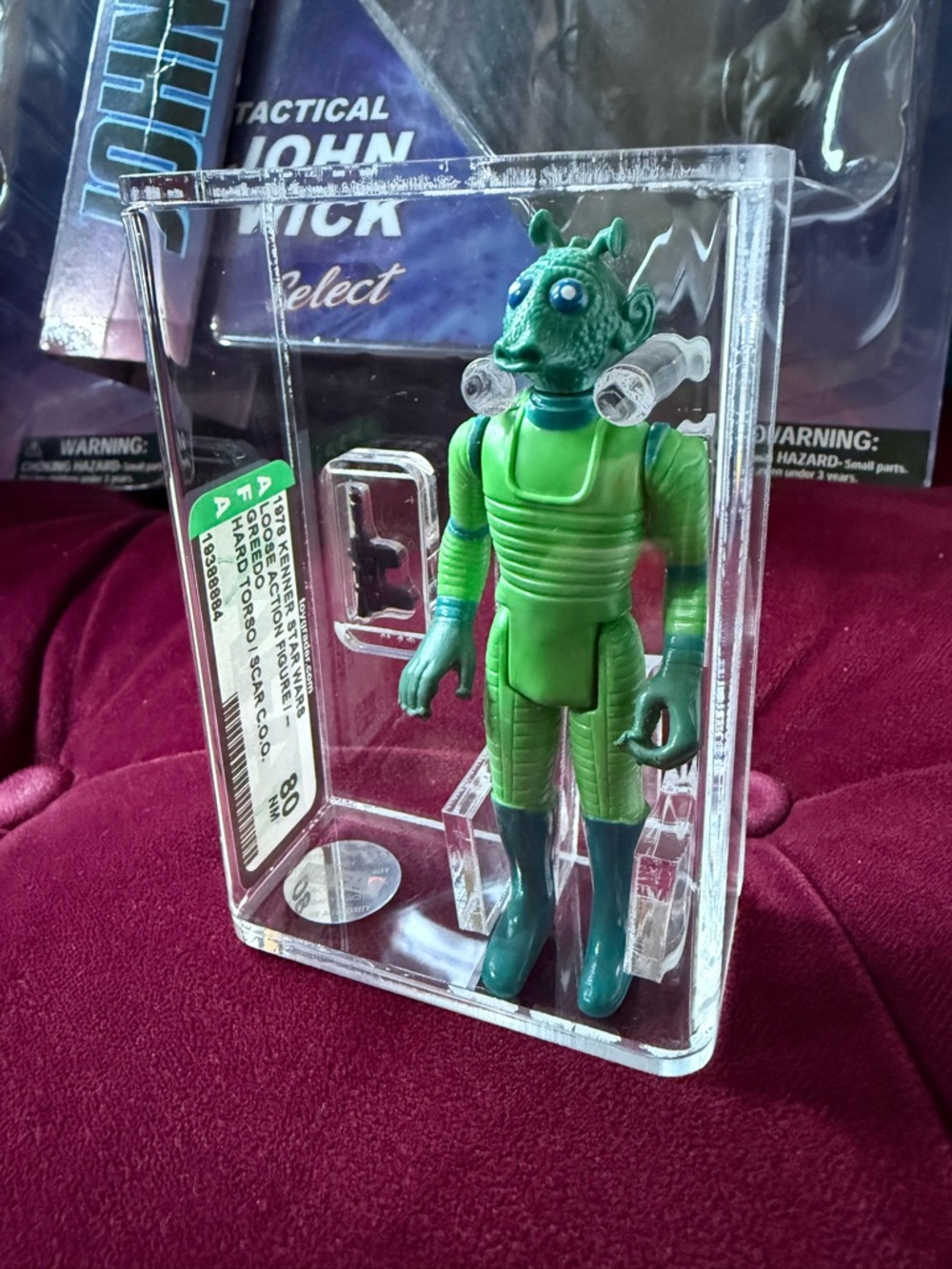 Greedo AFA Graded 80 Complete Star Wars Figure 1978 Kenner Bounty Hunter HK vtg